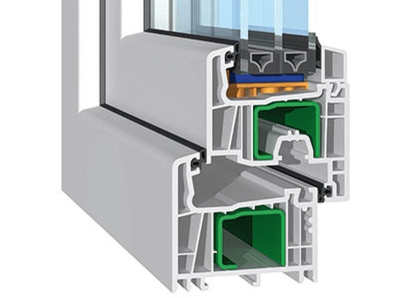 Salamander Streamline 76 cutaway showing chambers, steel, and glazing